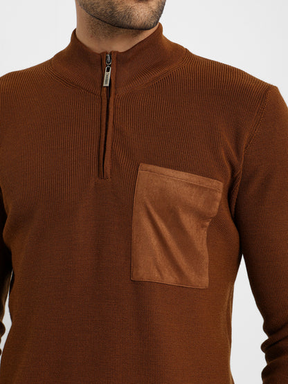 Mock Neck Pullover With Zipper