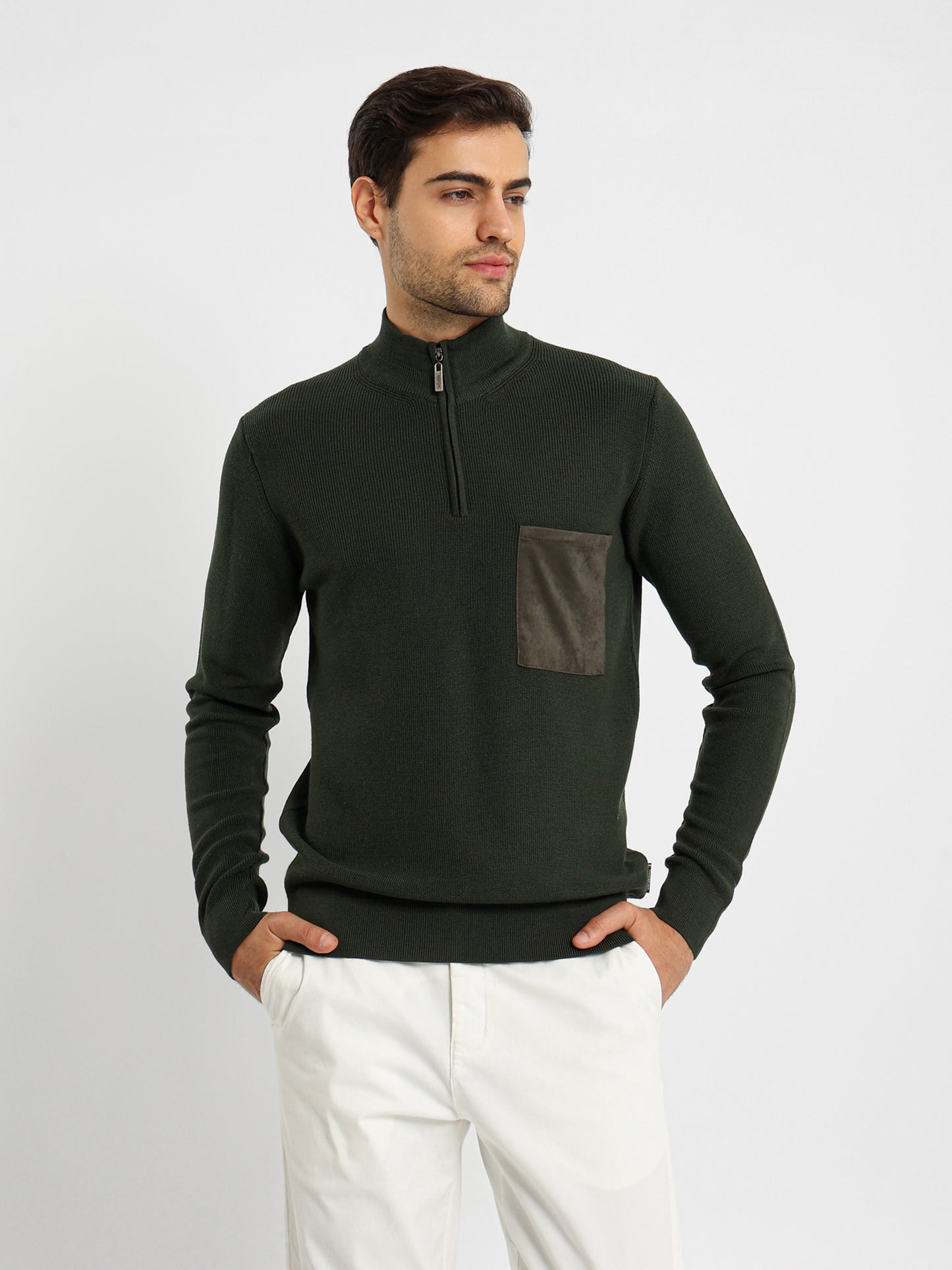Mock Neck Pullover With Zipper