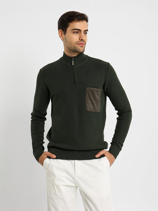 Mock Neck Pullover With Zipper