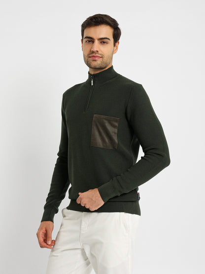Mock Neck Pullover With Zipper