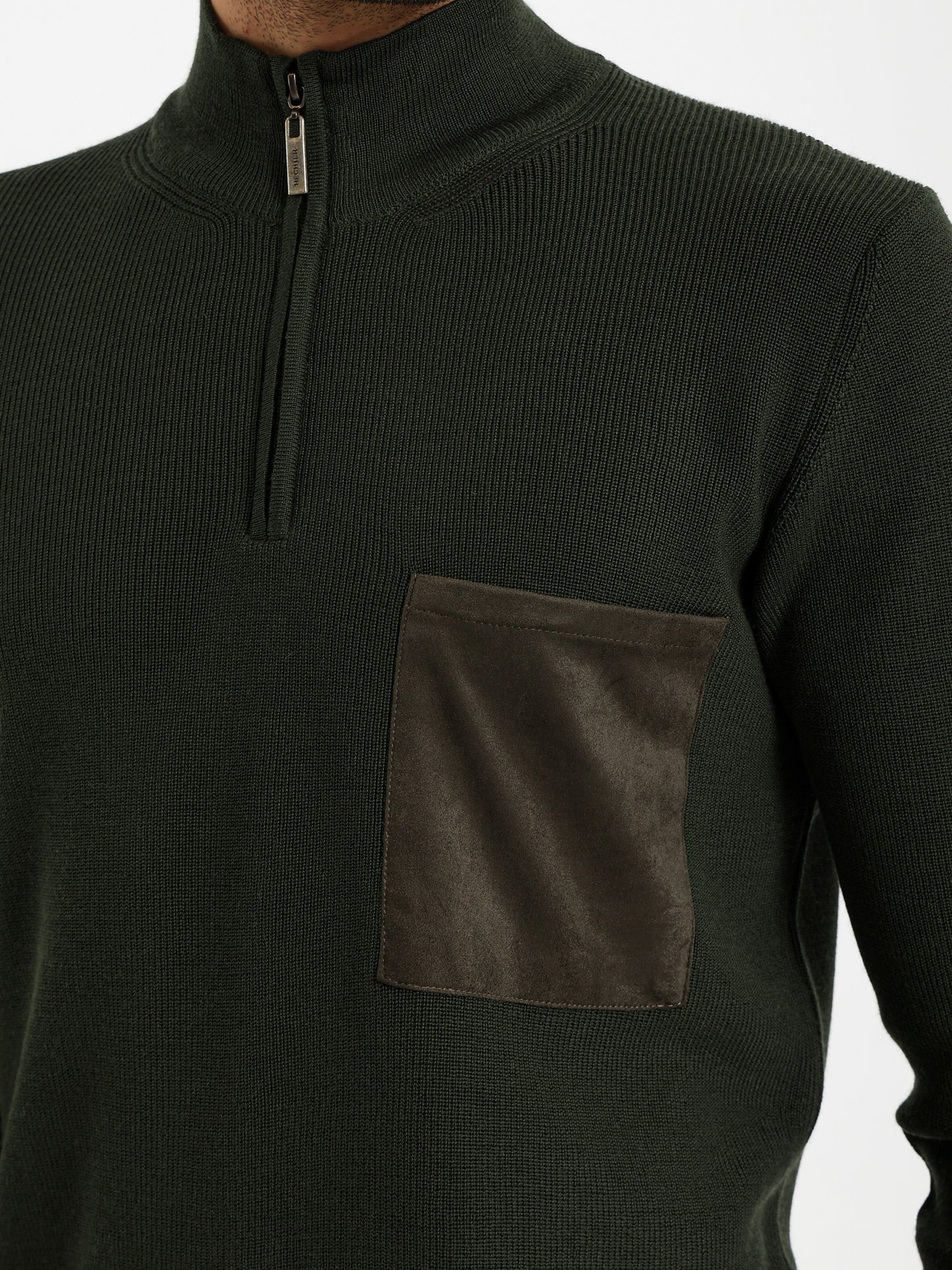 Mock Neck Pullover With Zipper