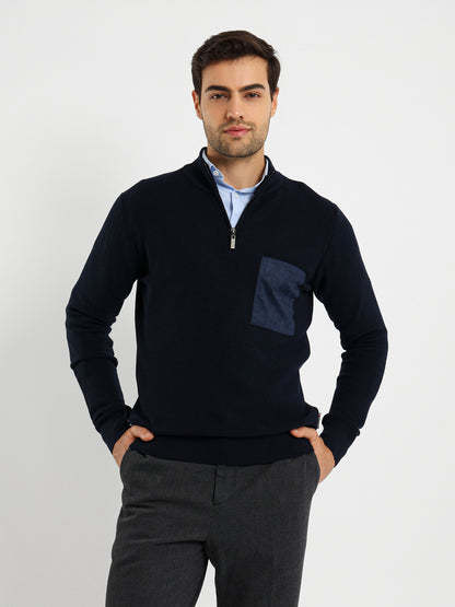 Mock Neck Pullover With Zipper