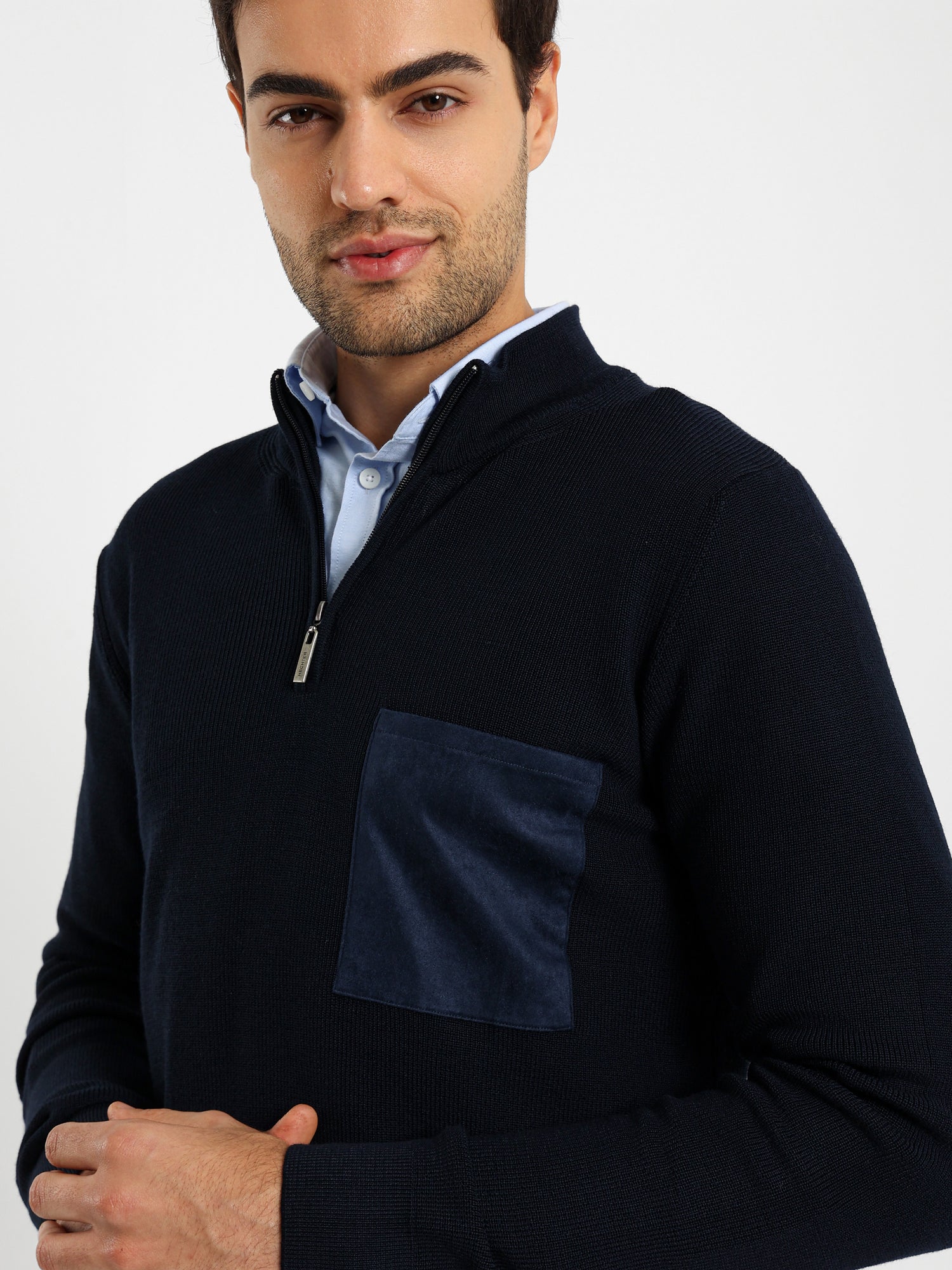 Mock Neck Pullover With Zipper – HECHTER PARIS