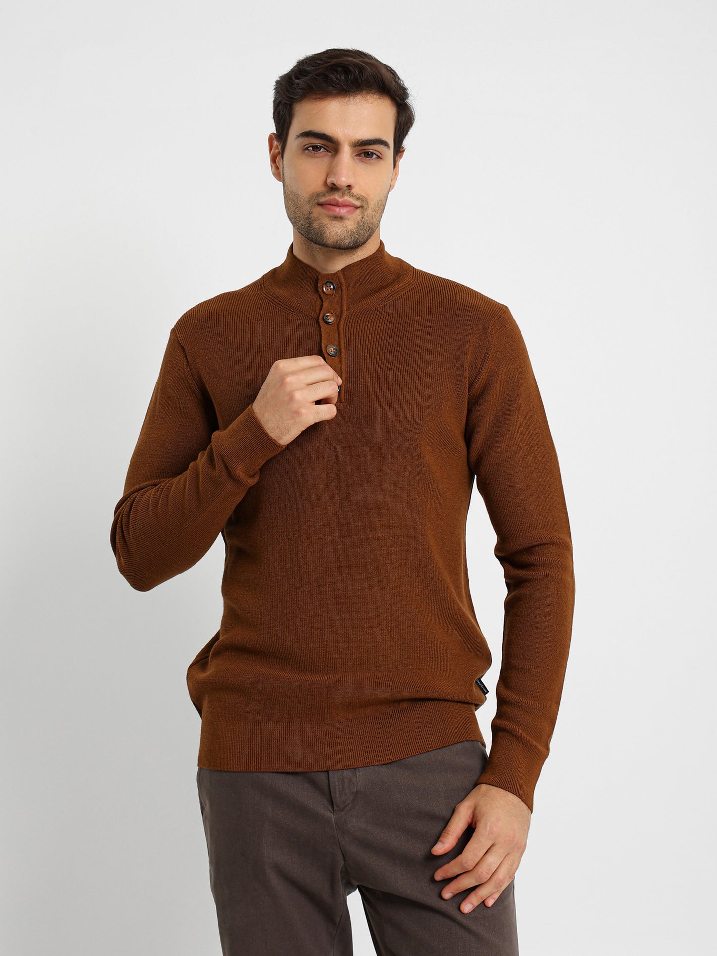 Structured Mock Neck Pullover