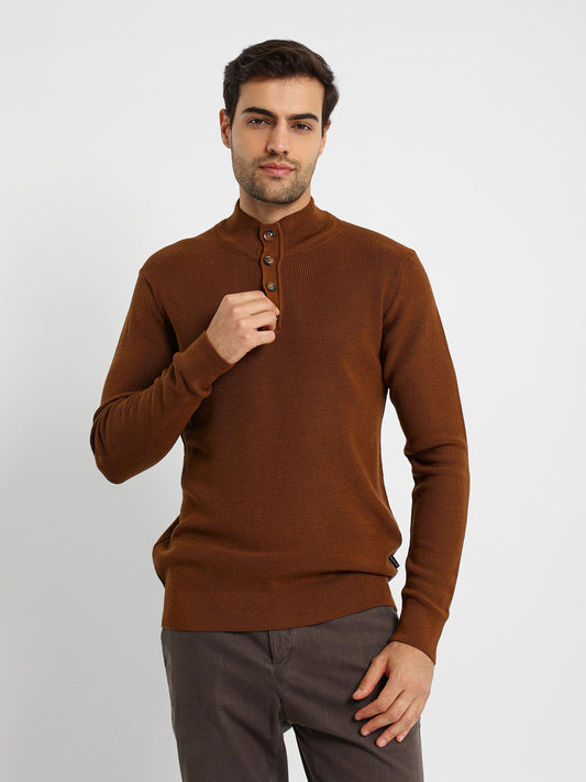 Structured Mock Neck Pullover