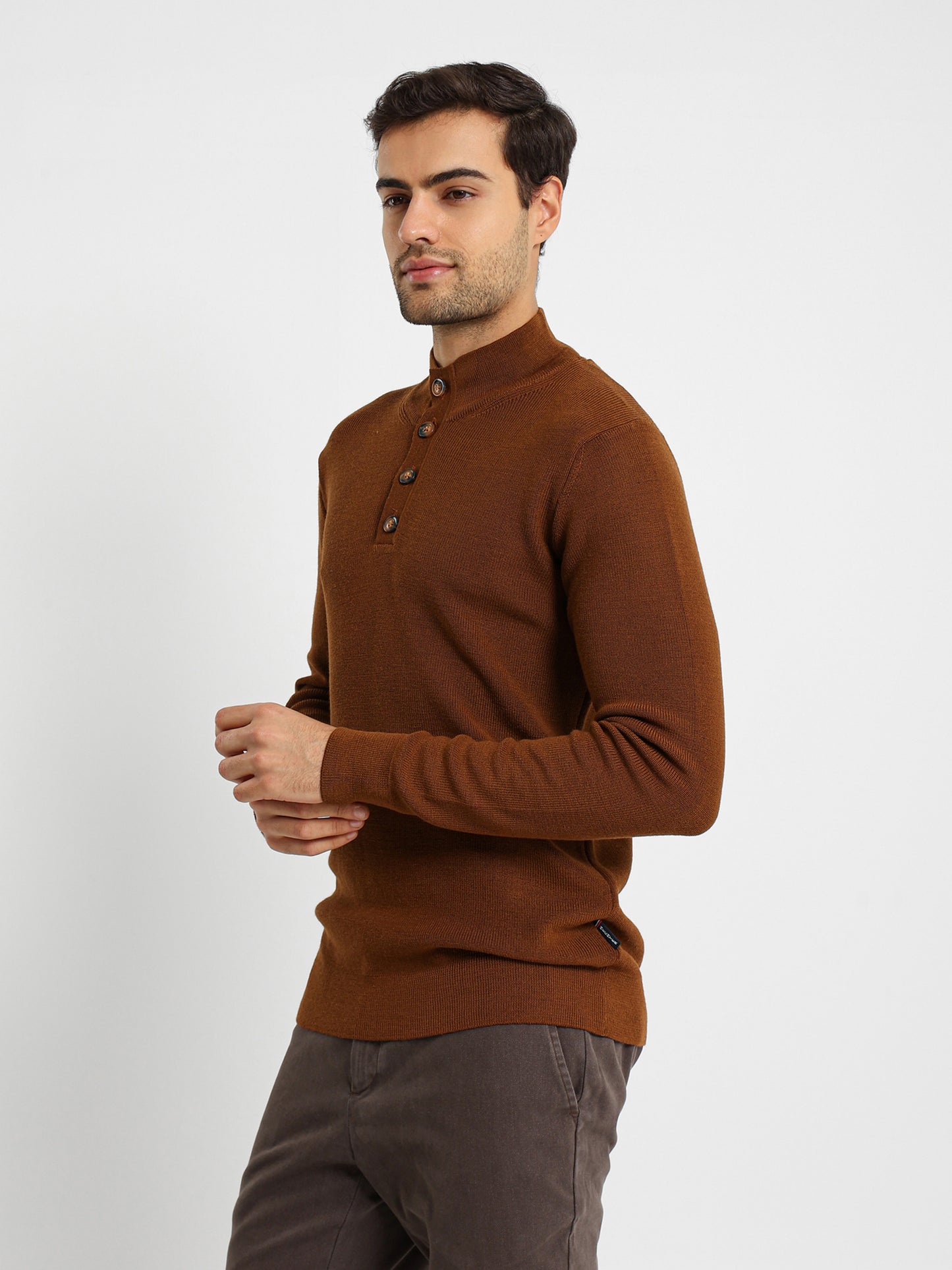 Structured Mock Neck Pullover