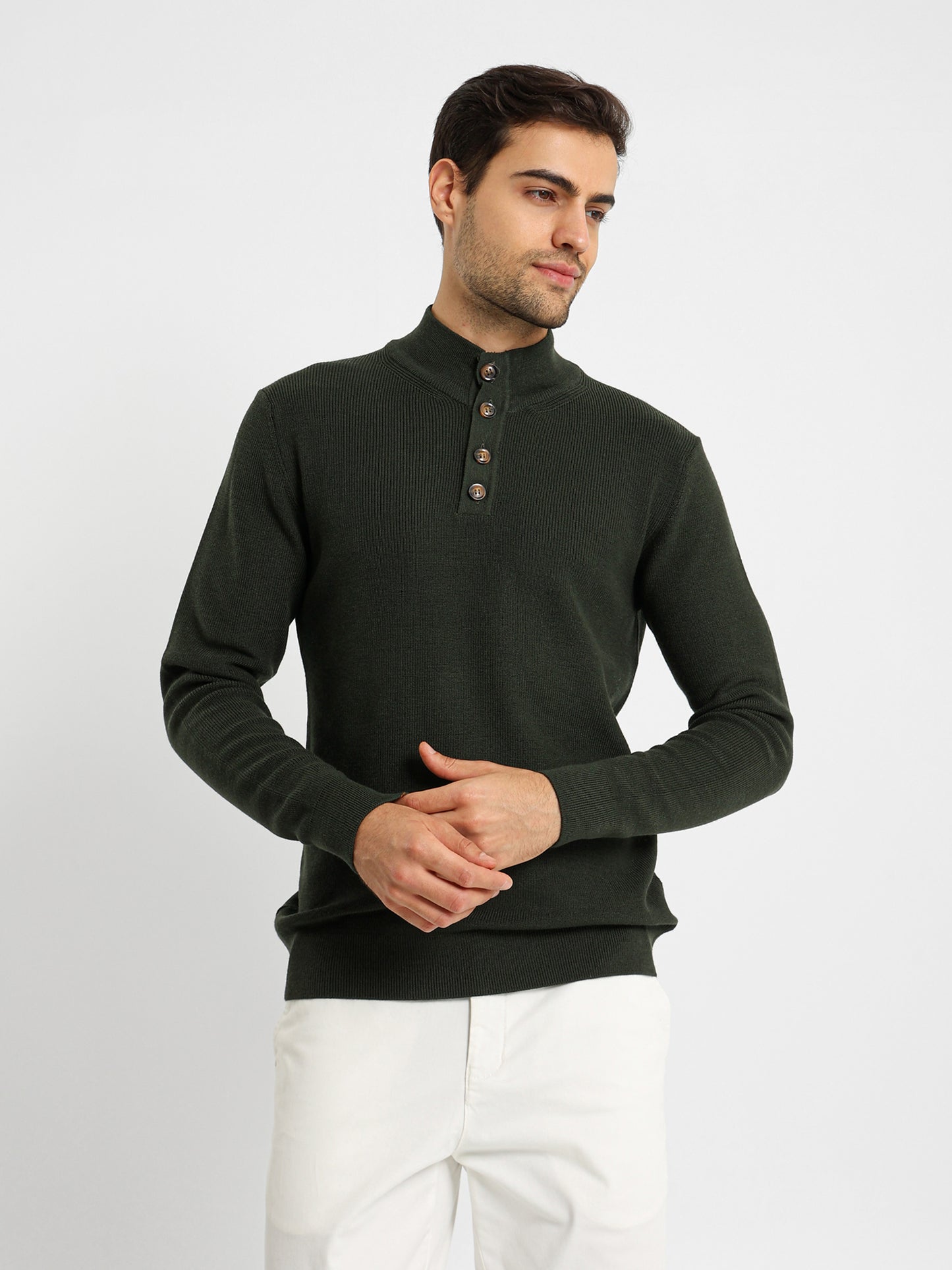 Structured Mock Neck Pullover