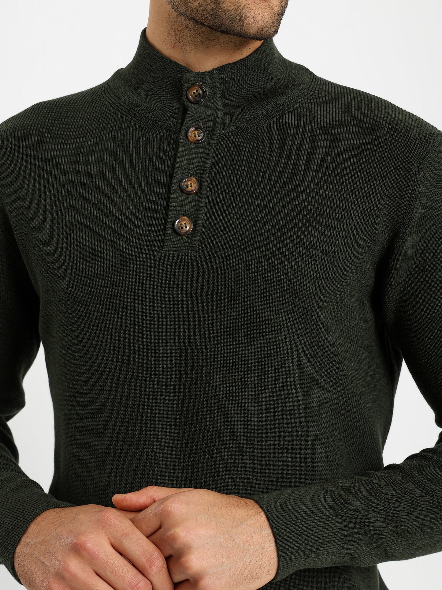 Structured Mock Neck Pullover