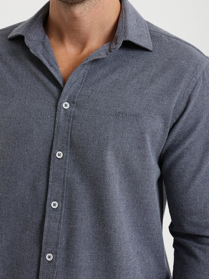 Cotton Twill Long Sleeve Kent Collar Shirt