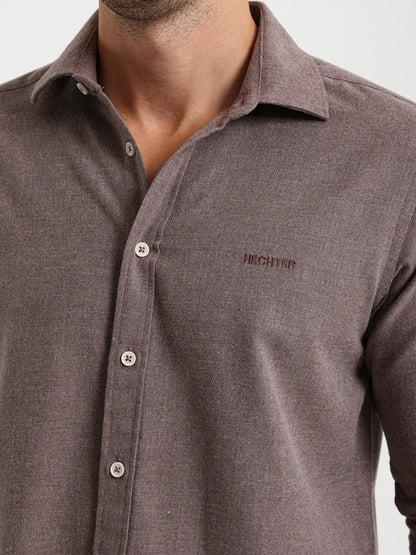 Cotton Twill Long Sleeve Kent Collar Shirt