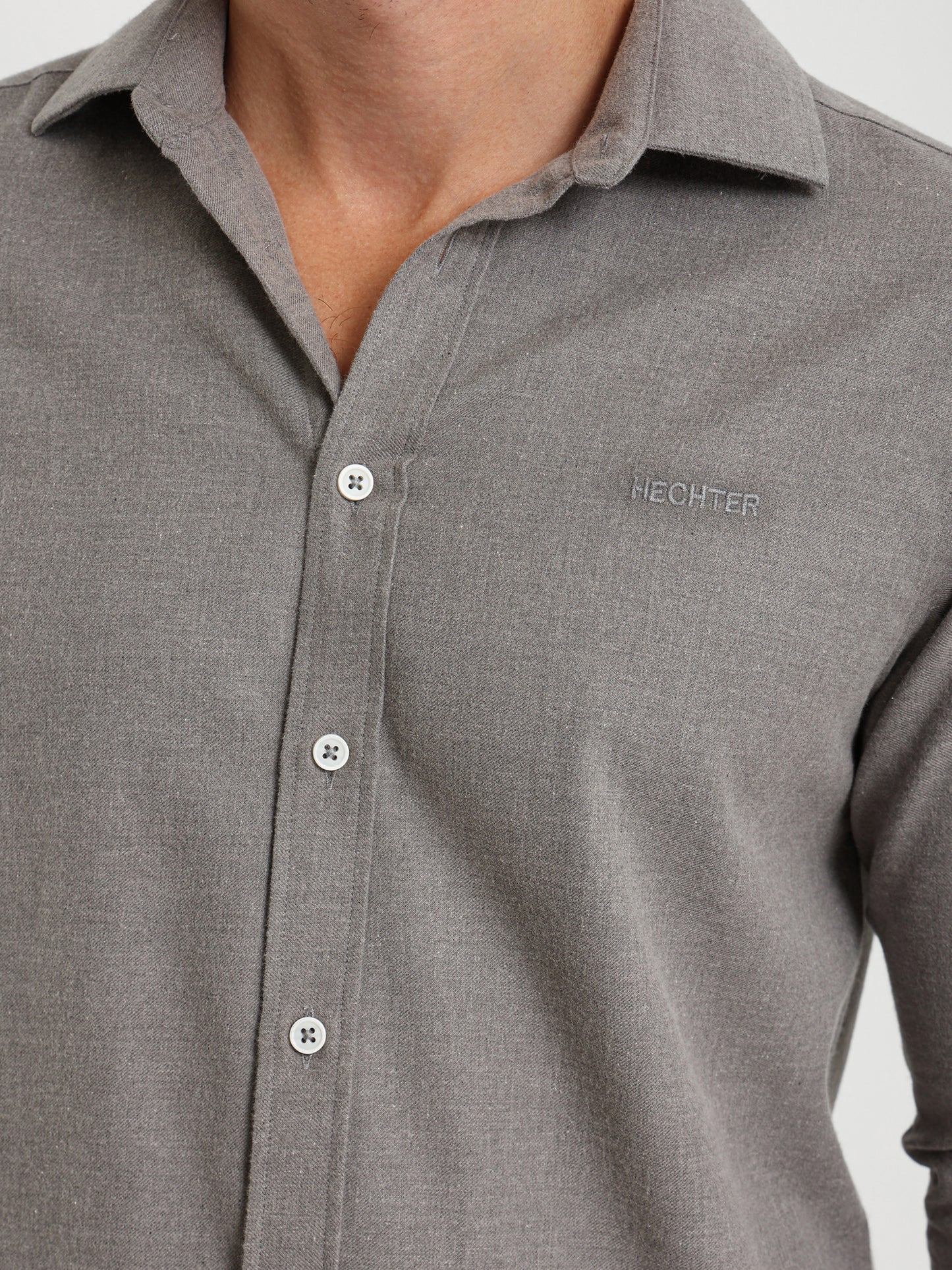 Cotton Twill Long Sleeve Kent Collar Shirt