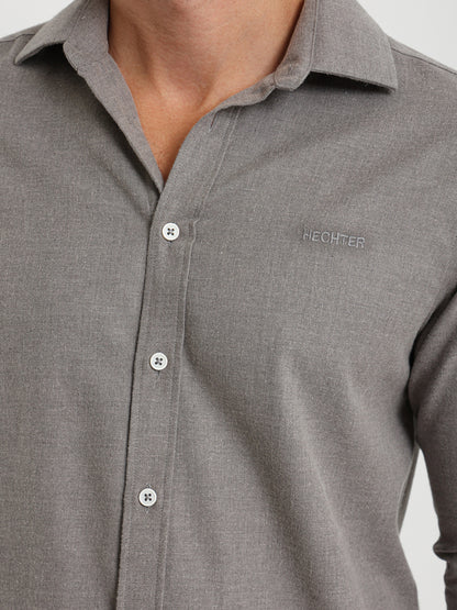 Cotton Twill Long Sleeve Kent Collar Shirt