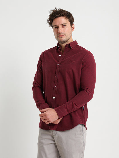 Cotton Oxford Long Sleeve Button Down Shirt