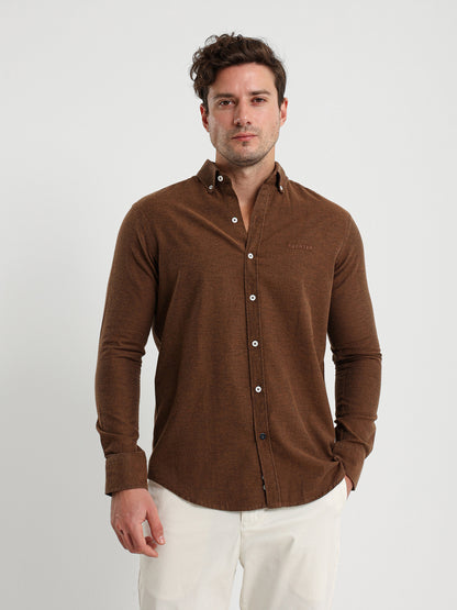 Cotton Oxford Long Sleeve Button Down Shirt