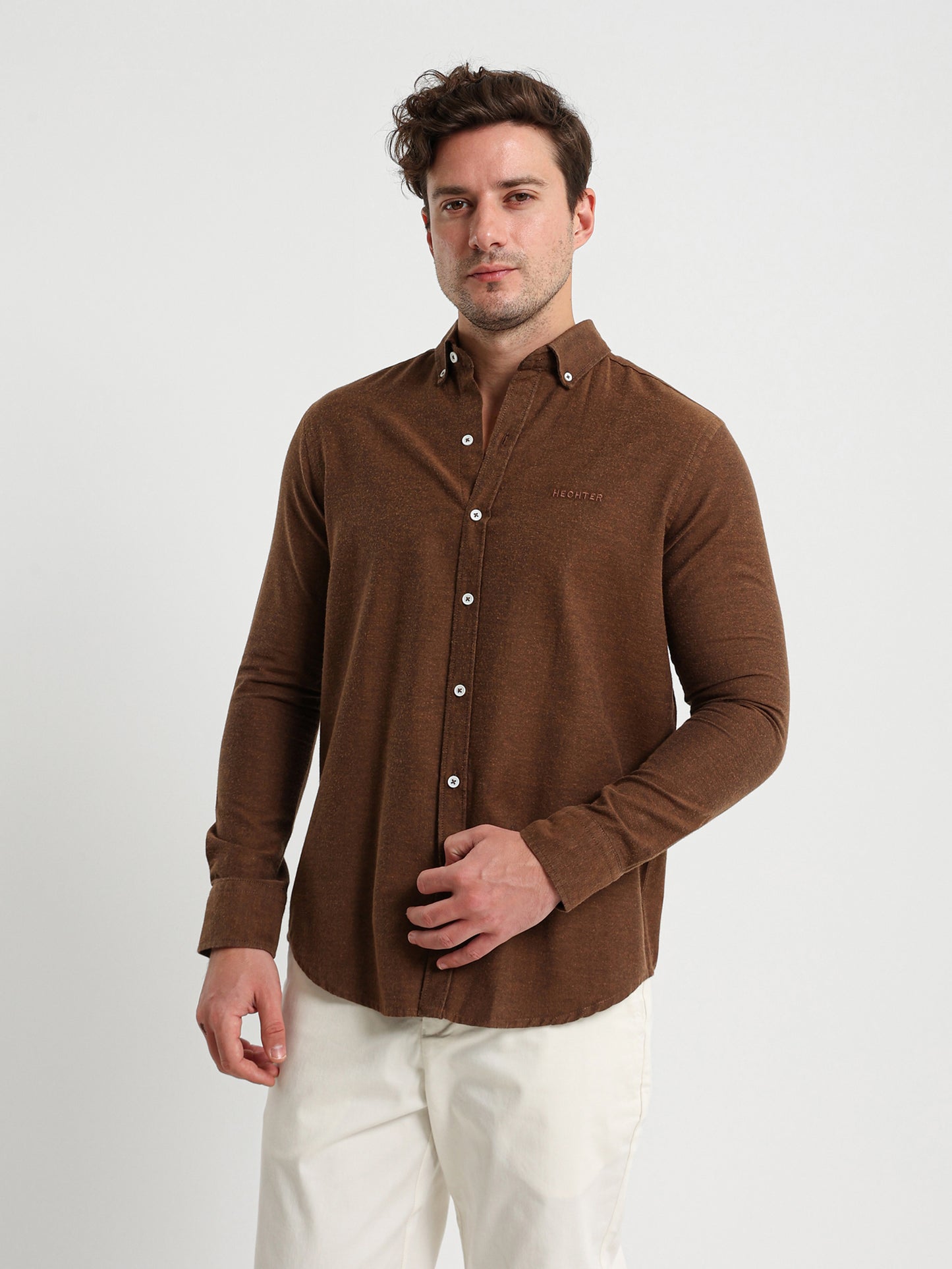 Cotton Oxford Long Sleeve Button Down Shirt