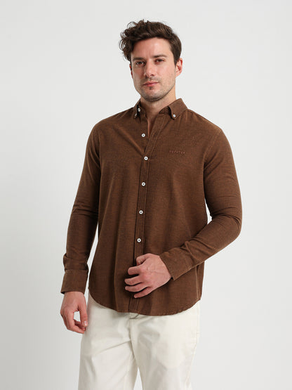 Cotton Oxford Long Sleeve Button Down Shirt