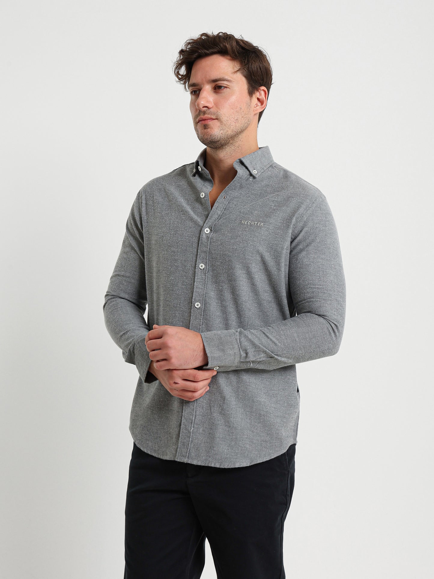 Cotton Oxford Long Sleeve Button Down Shirt