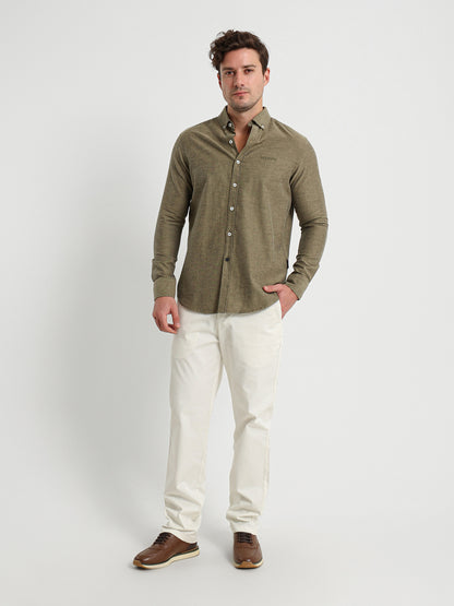 Cotton Oxford Long Sleeve Button Down Shirt