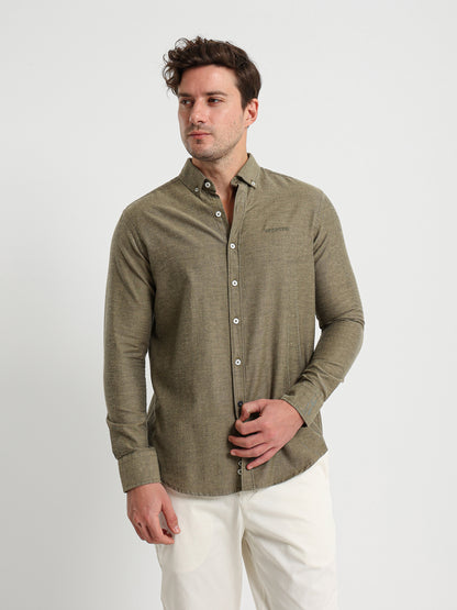 Cotton Oxford Long Sleeve Button Down Shirt