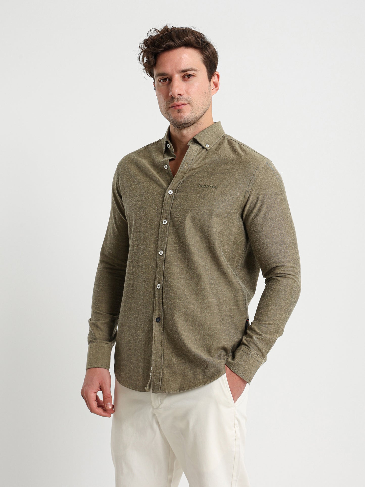 Cotton Oxford Long Sleeve Button Down Shirt