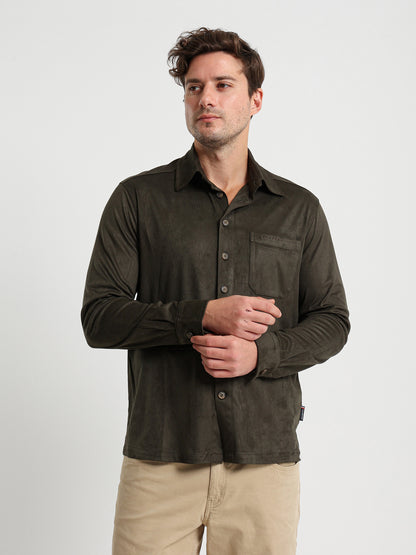 Long Sleeve Overshirt With Chest Pocket