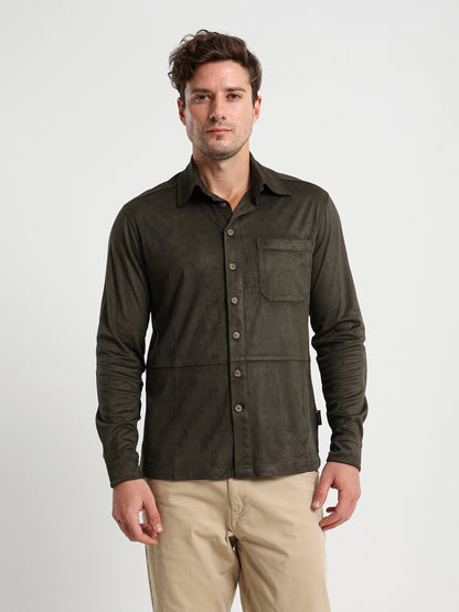 Long Sleeve Overshirt With Chest Pocket