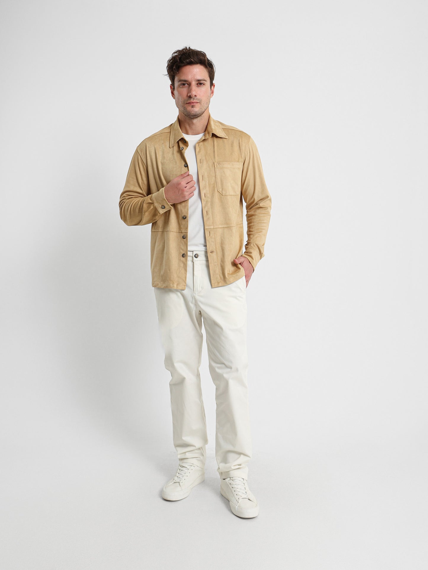 Long Sleeve Overshirt With Chest Pocket