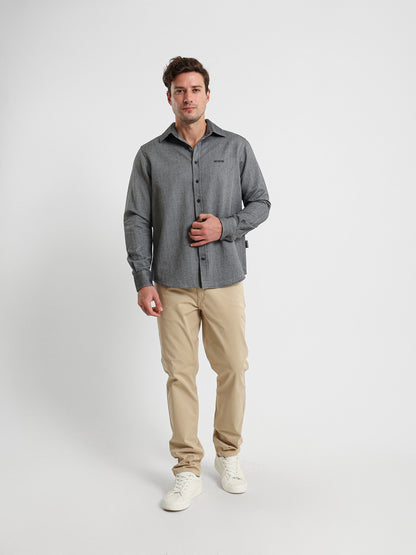 Textured Long Sleeve Shirt