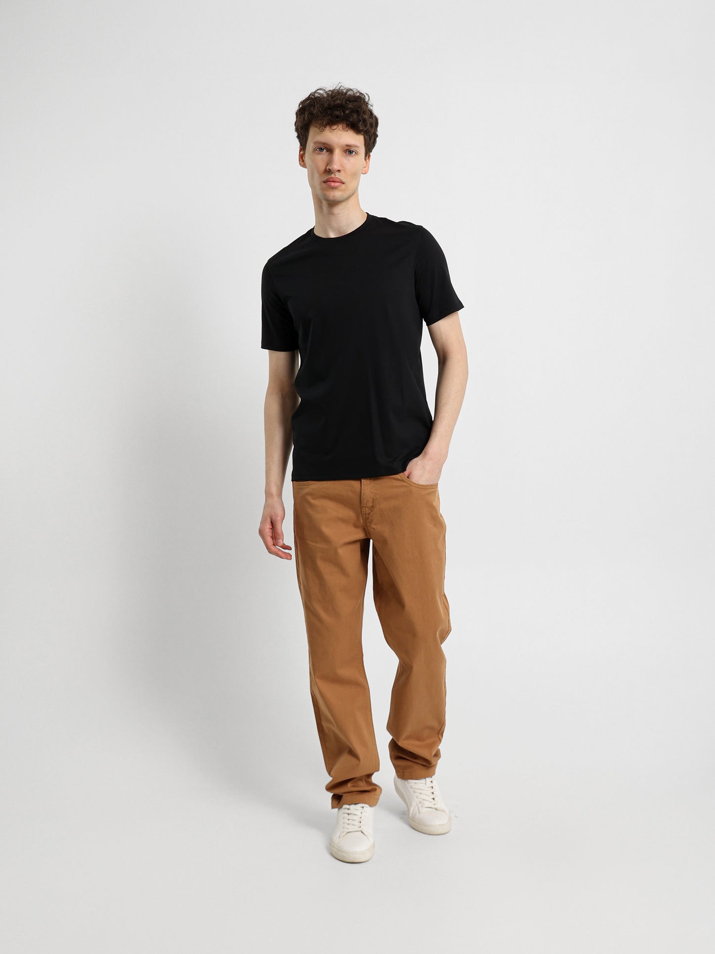 Basic Jersey Lycra Crew Neck T-Shirt