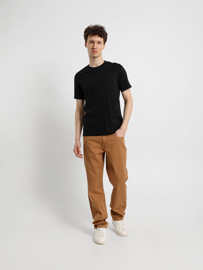 Basic Jersey Lycra Crew Neck T-Shirt