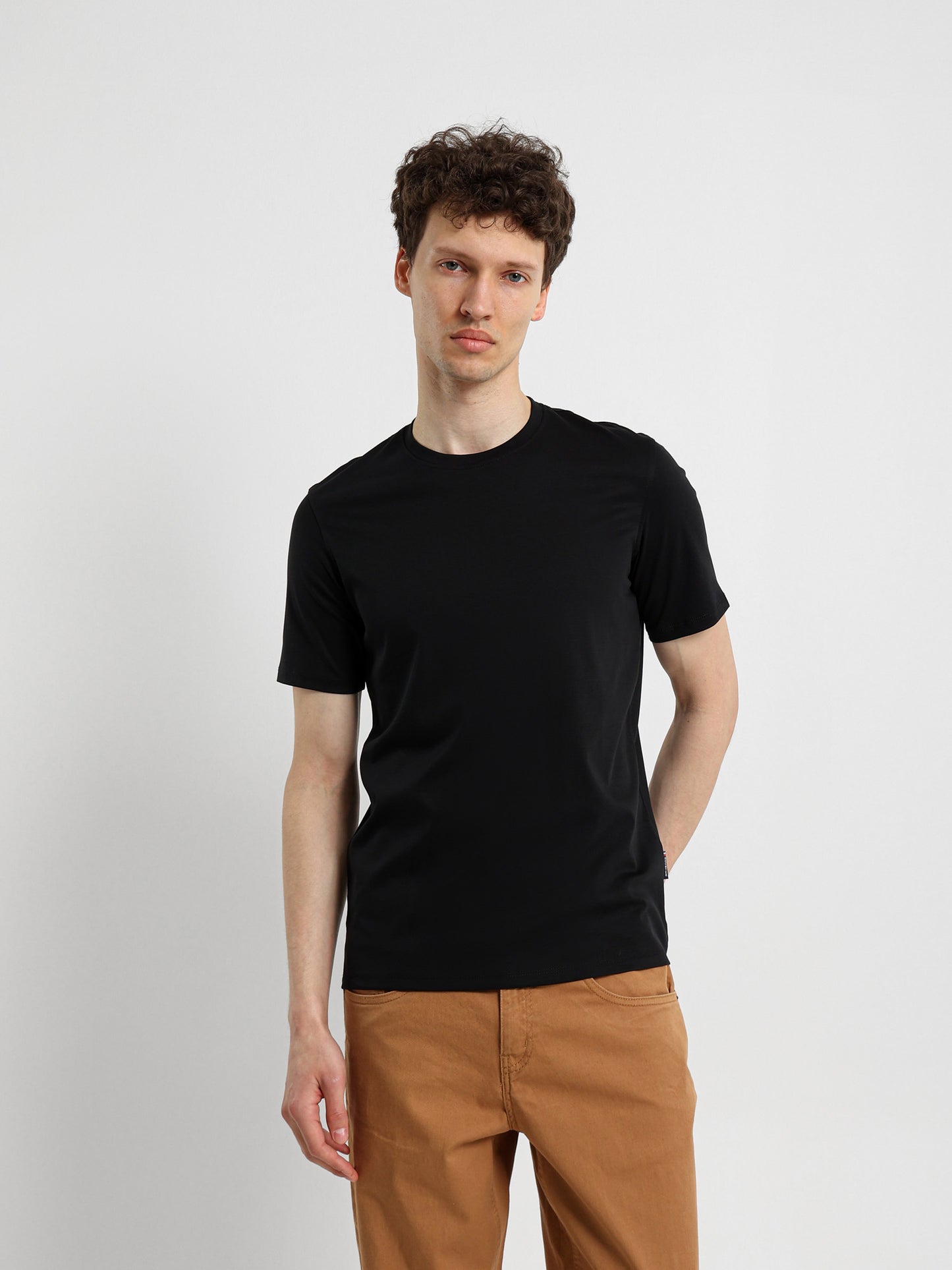 Basic Jersey Lycra Crew Neck T-Shirt