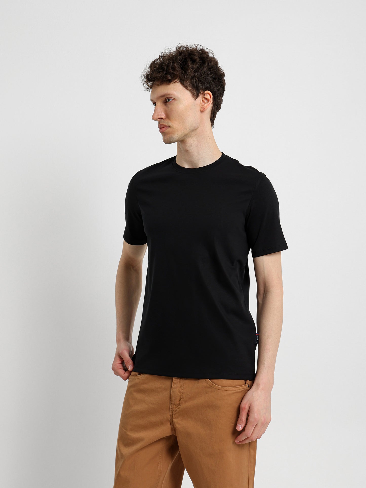 Basic Jersey Lycra Crew Neck T-Shirt