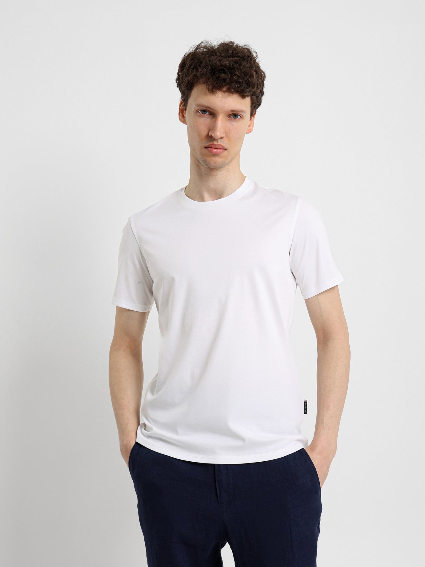 Basic Jersey Lycra Crew Neck T-Shirt