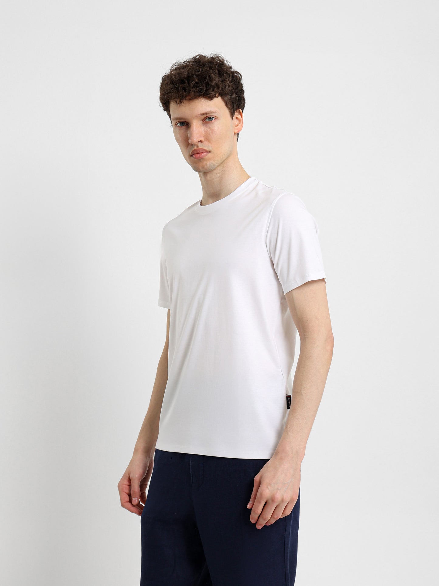 Basic Jersey Lycra Crew Neck T-Shirt
