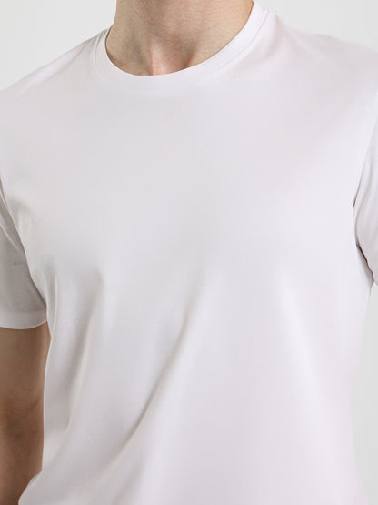 Basic Jersey Lycra Crew Neck T-Shirt