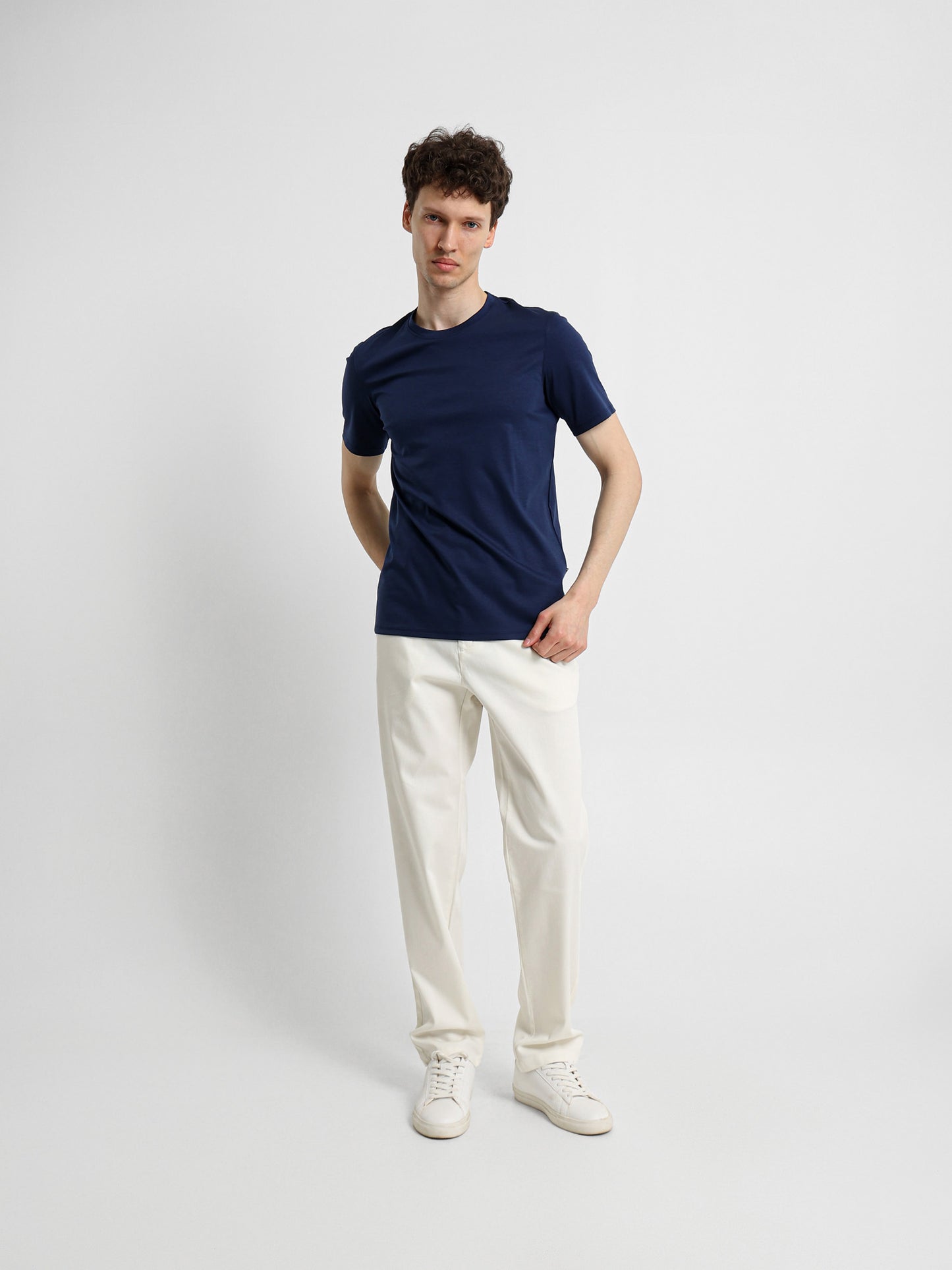 Basic Jersey Lycra Crew Neck T-Shirt