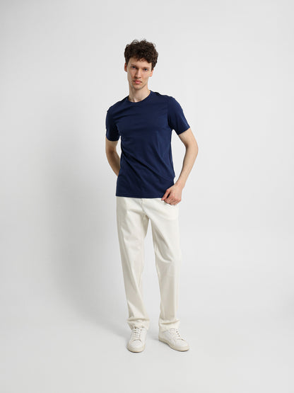 Basic Jersey Lycra Crew Neck T-Shirt