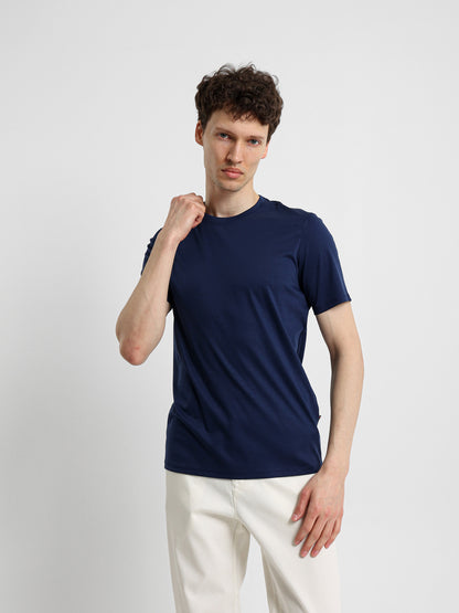 Basic Jersey Lycra Crew Neck T-Shirt