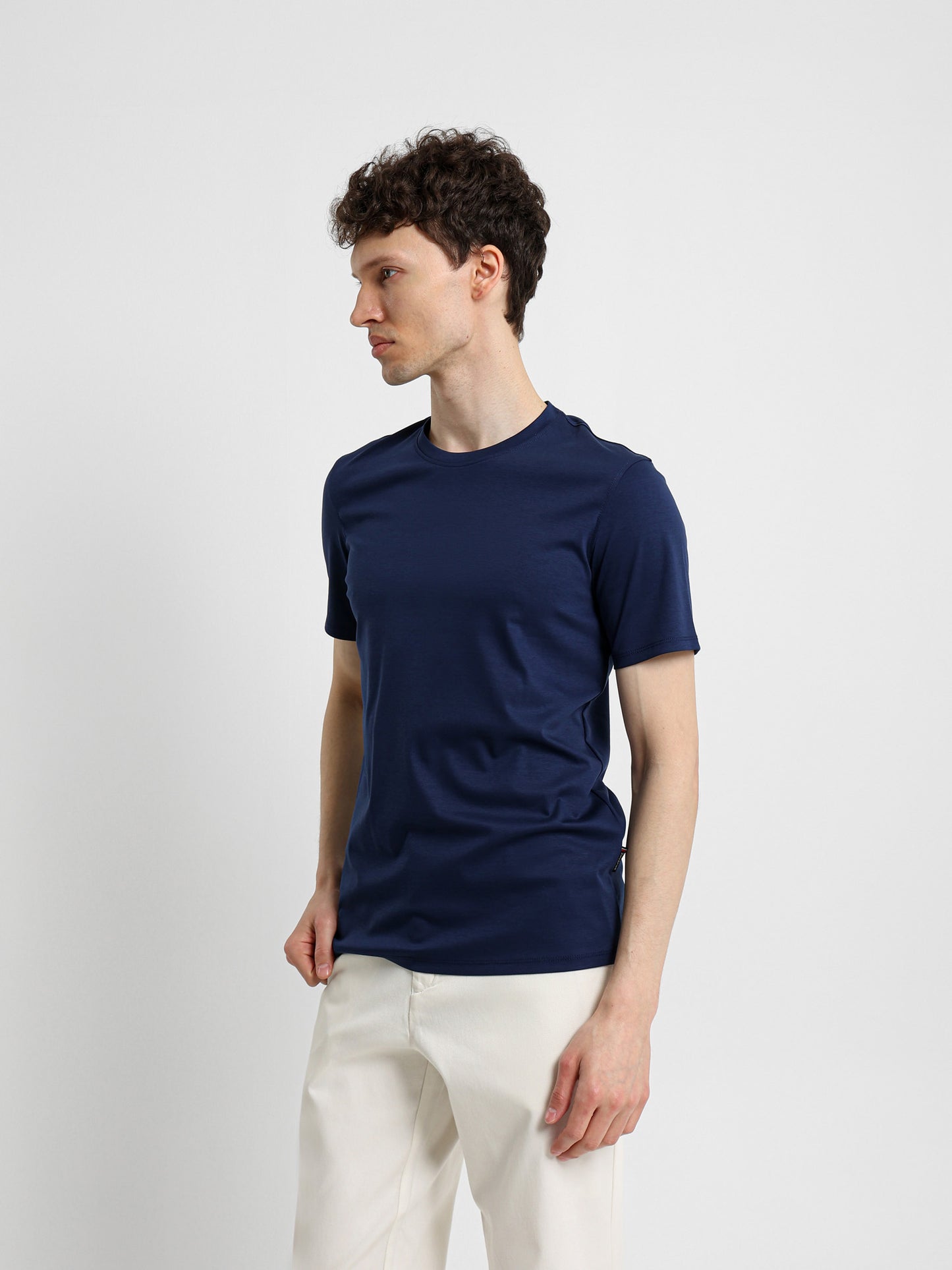 Basic Jersey Lycra Crew Neck T-Shirt