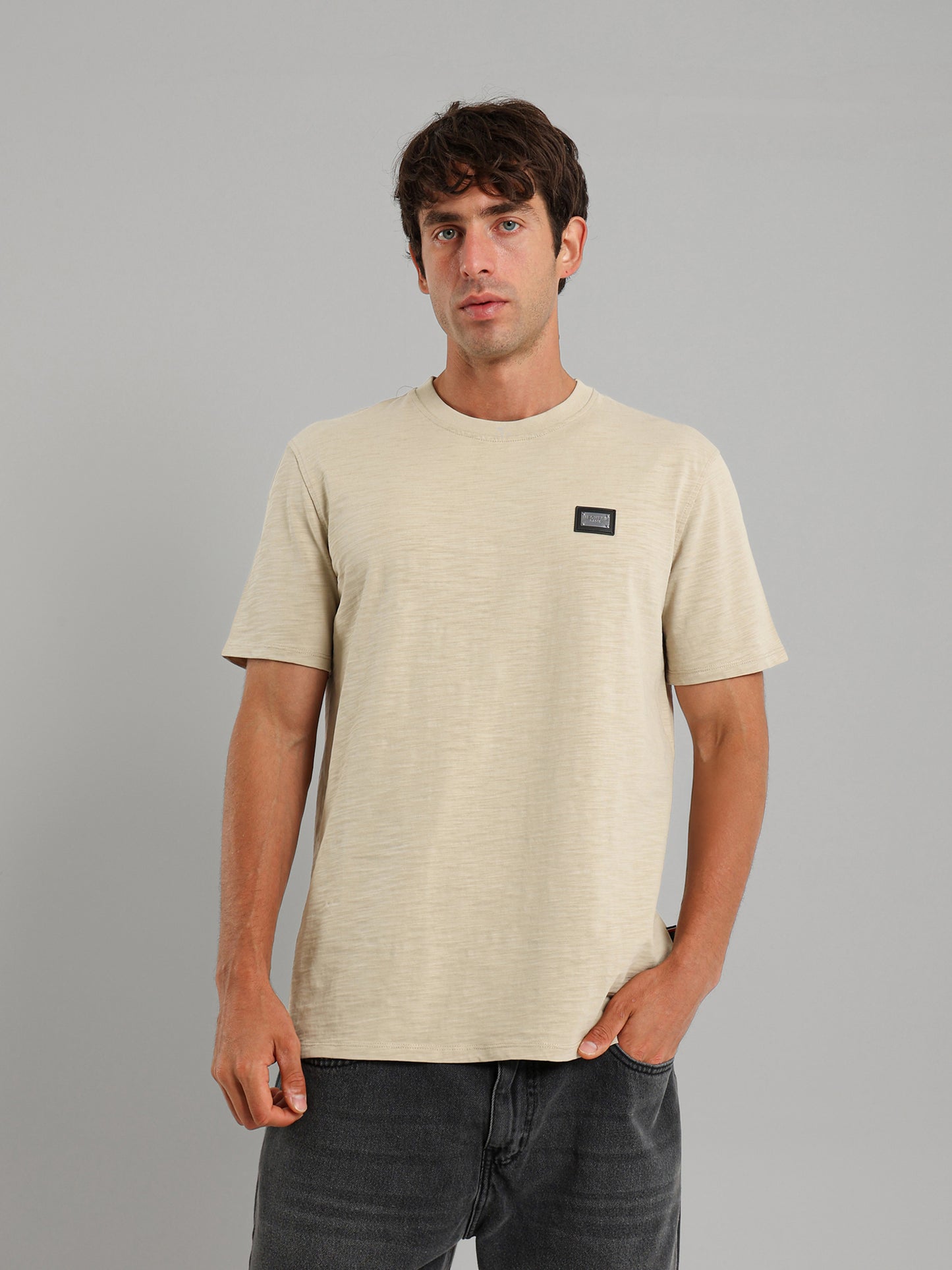 Round Neck Textured T-Shirt