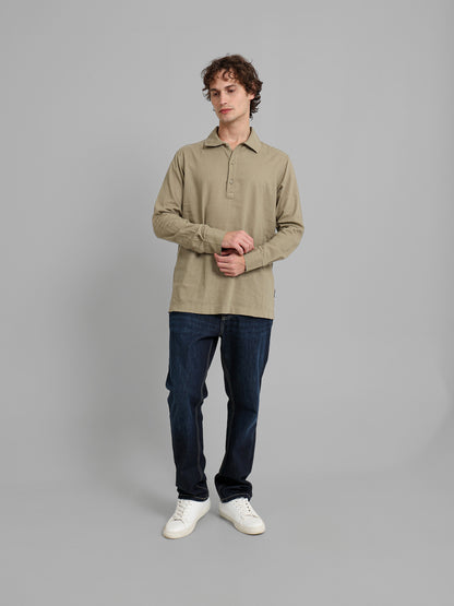 Kent Collar Long Sleeve Polo Shirt
