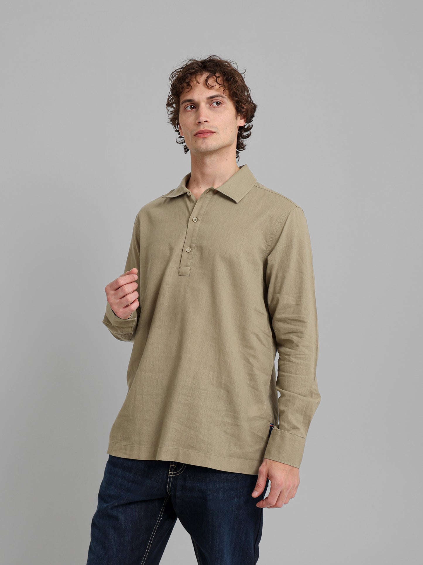 Kent Collar Long Sleeve Polo Shirt