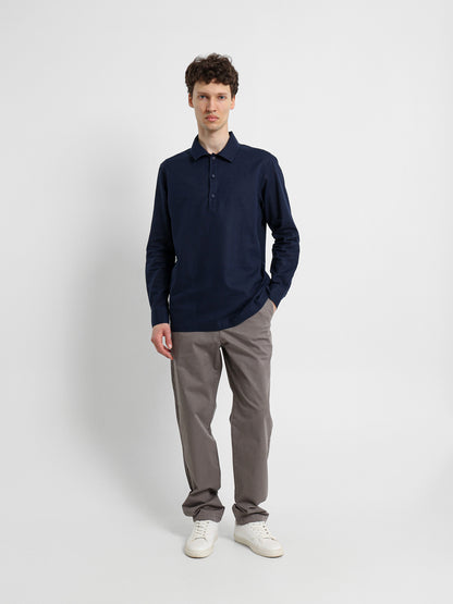 Kent Collar Long Sleeve Polo Shirt