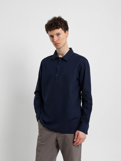 Kent Collar Long Sleeve Polo Shirt