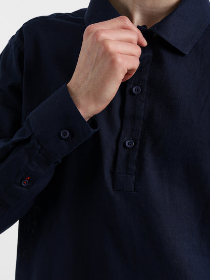 Kent Collar Long Sleeve Polo Shirt