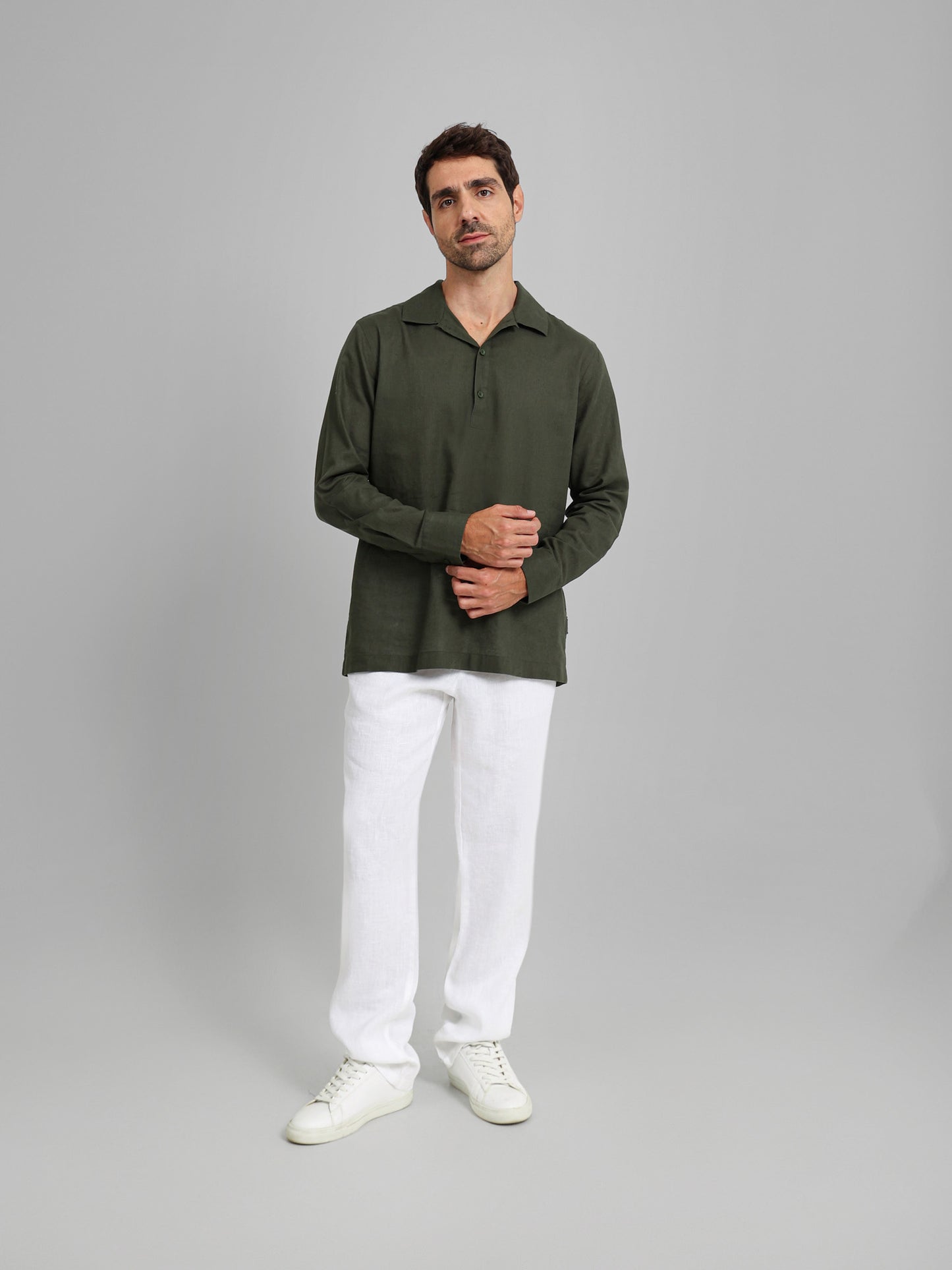 Kent Collar Long Sleeve Polo Shirt