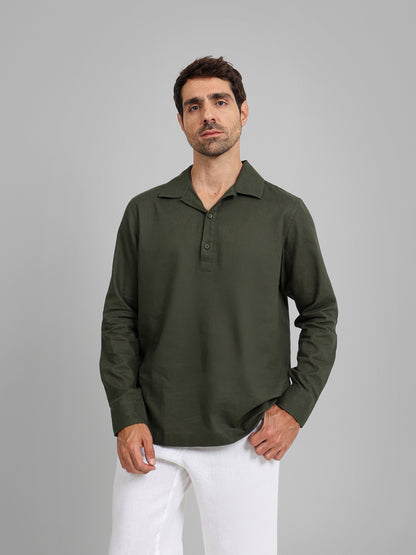 Kent Collar Long Sleeve Polo Shirt