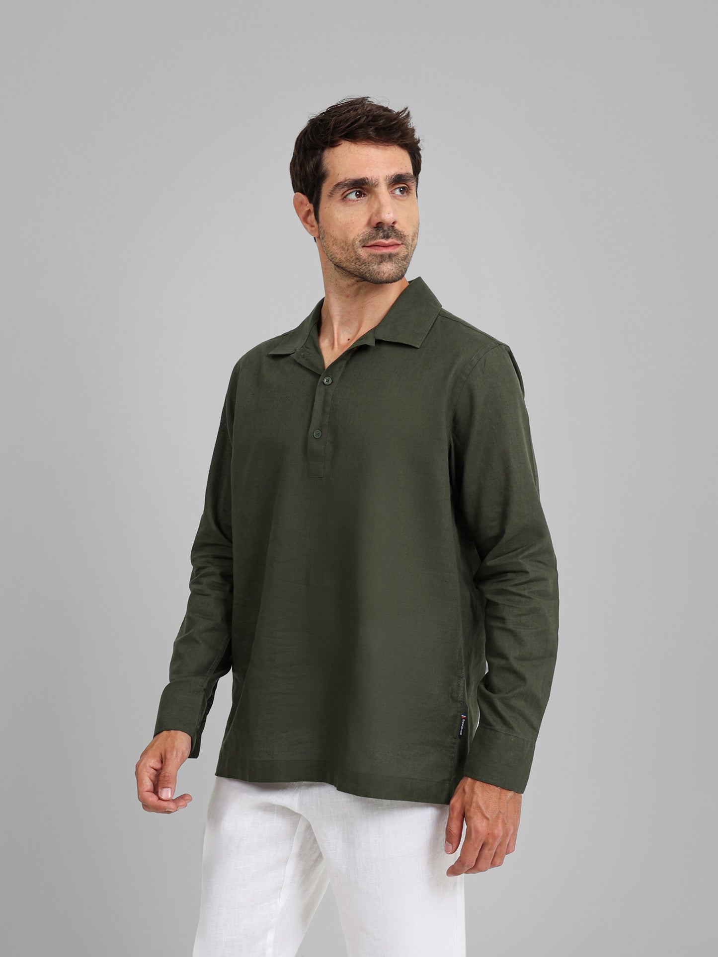Kent Collar Long Sleeve Polo Shirt