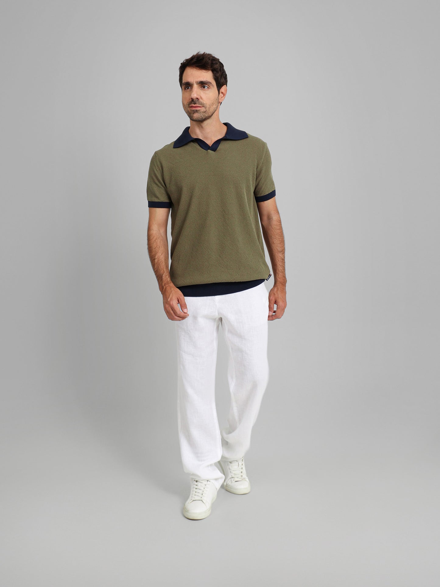 Linen Elastic Waist Cord Pants