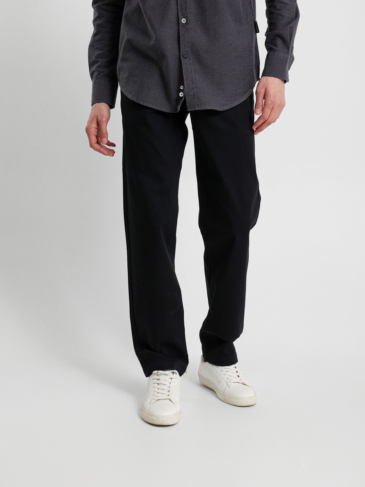 Casual Pique Pants with Flat Pockets